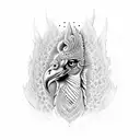 LORD VISHNU WITH JATAYU tattoo design idea