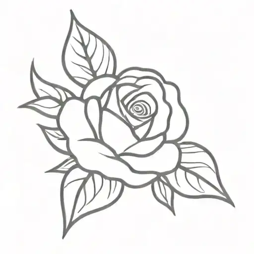 Rose in an almond-shaped  tattoo design idea