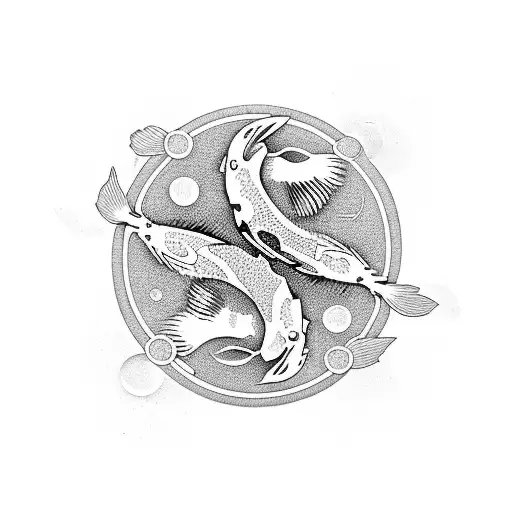 Koi Fish yin yang tattoo design idea