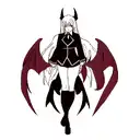 Devils full body with large wings tattoo design idea