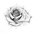make a rose with name of tina tattoo design idea