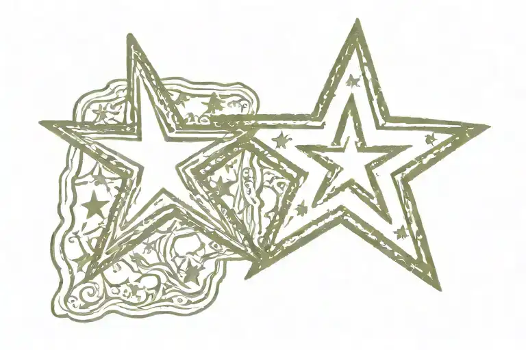 trampstamp star tattoo design idea