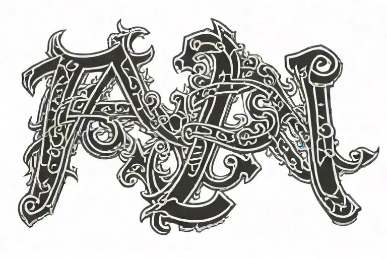 CHINO in old English letters tattoo design idea