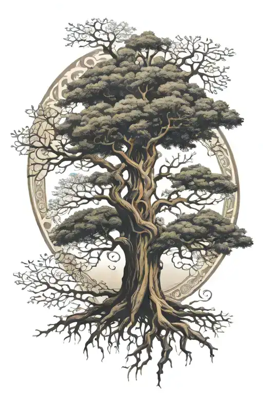 tree of life with metatron archangel tattoo design idea