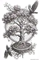 tree of life with metatron archangel tattoo design idea