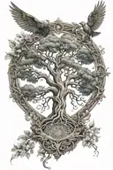 tree of life with metatron archangel tattoo design idea