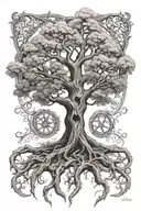 tree of life with metatron archangel tattoo design idea