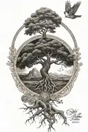 tree of life with metatron archangel tattoo design idea