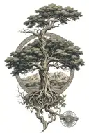 tree of life with metatron archangel tattoo design idea