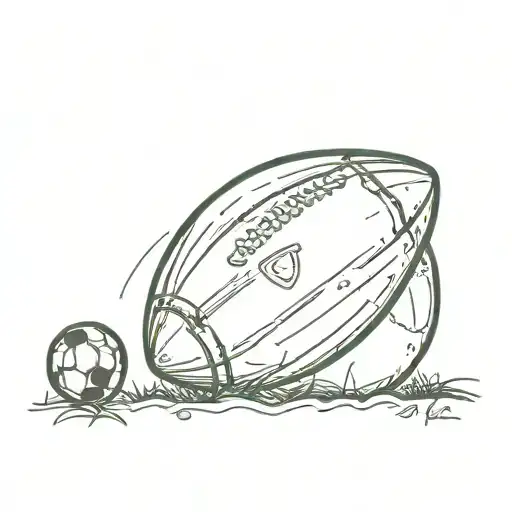 Football funny My little colored lawn tattoo design idea