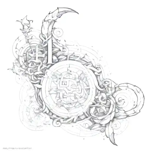 A symbolic representation of the seven mortal sins as a cohesive design wrapping around the forearm tattoo design idea