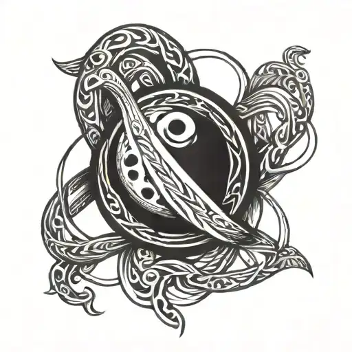 infinity symbol with bowling ball intertwined tattoo design idea