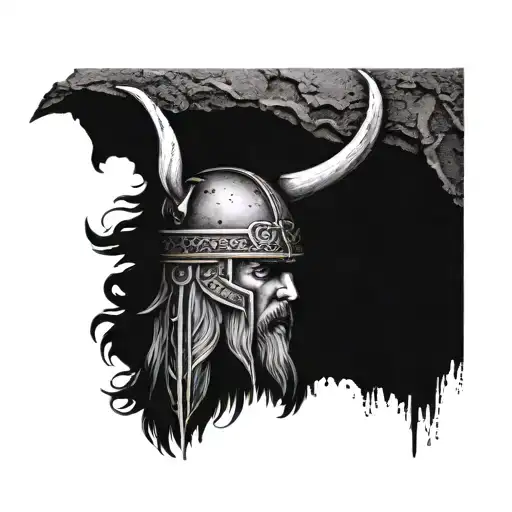Incorporate Valkyries and Viking warriors in a dotwork tattoo inspired by Valhalla tattoo design idea