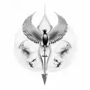 memorial magpie  tattoo design idea