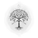 memorial magpie tree of life tattoo design idea