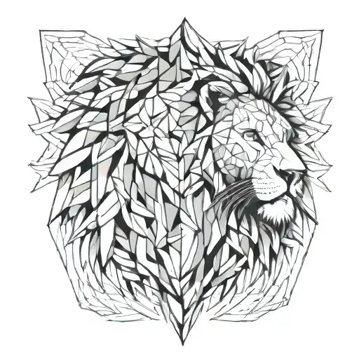 lion with eagle head tattoo design idea