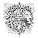 lion with eagle head tattoo design idea