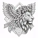 lion with eagle head tattoo design idea