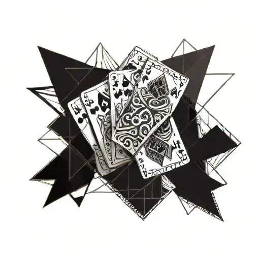 royal flush hand of cards tattoo design idea