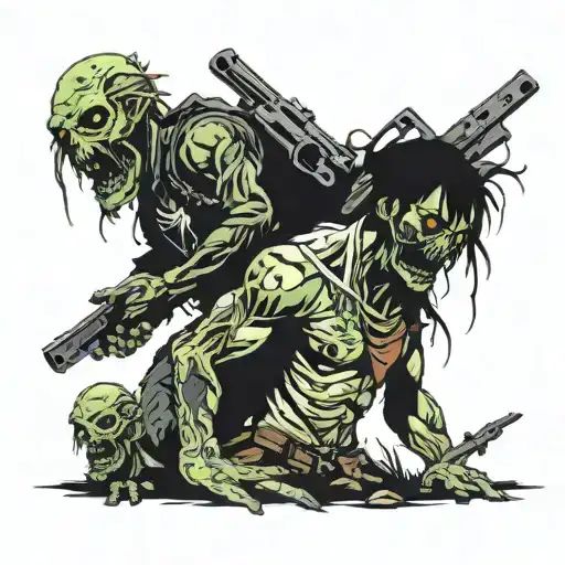 I WANT A TATTOO THAT DESCRIBES MY EXPERIENCE IN THE GAME ZOMBIE APOCALYPSE 2024. I PARTICIPATED WITH MY BEST FRIEND AND  tattoo design idea