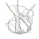 I want a tattooed print of the patina above the human joint on the leg and to be in line with the leg, under the patina to write in writing tattoo design idea