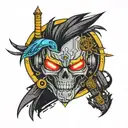 Hacker Cyberpunk Edgerunners Logo tattoo design idea