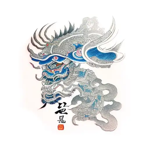 traditional chinese warrior  tattoo design idea