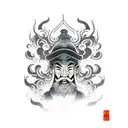 chinese warrior  tattoo design idea
