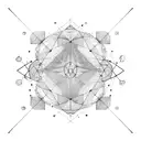 a computer cursor surrounded by various abstract shapes symbolizing fine art tattoo design idea