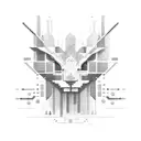 A pixelated painting palette with binary code flowing out of it tattoo design idea