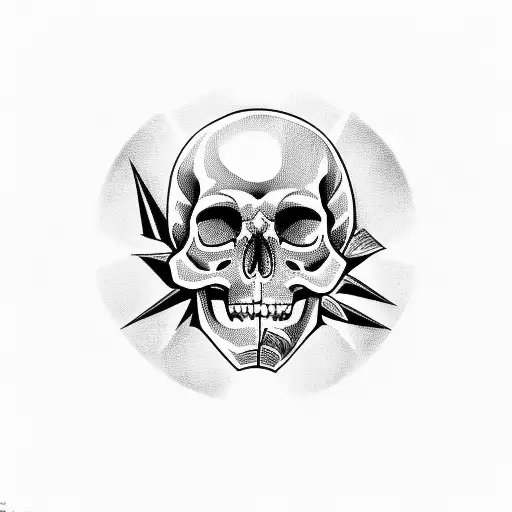 lana del rey's skull singing tattoo design idea