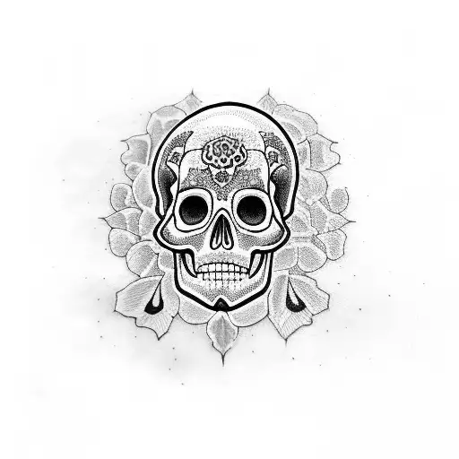 lana del rey's skull tattoo design idea