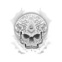 lana del rey's skull tattoo design idea
