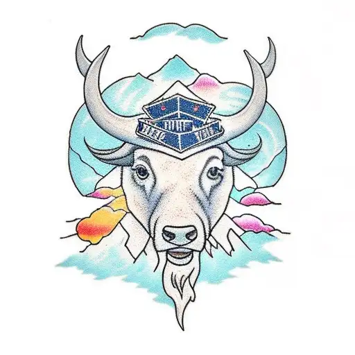 buffalo where the inside is made from the flatiron mountains in Boulder Colorado  tattoo design idea