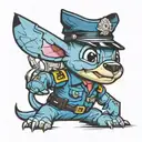 stich in a police uniform tattoo design idea