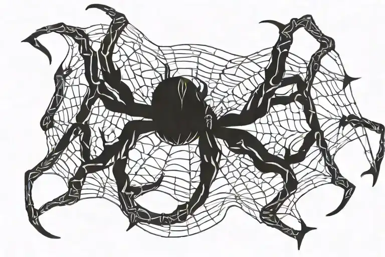 Spider with number 8 in belly tattoo design idea
