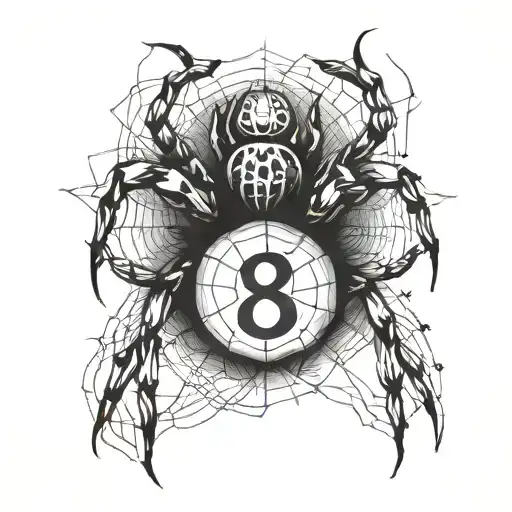 Spider and number 8 tattoo design idea