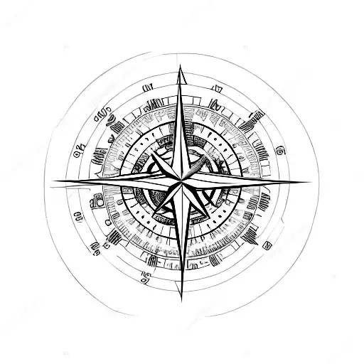 moral compass tattoo design idea