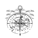 moral compass tattoo design idea