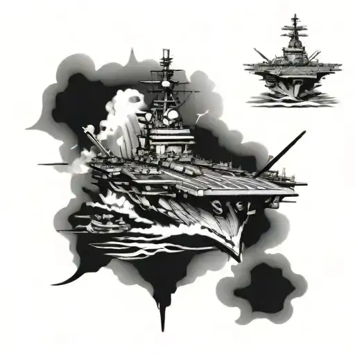 USS Carl Vinson aircraft carrier tattoo design idea