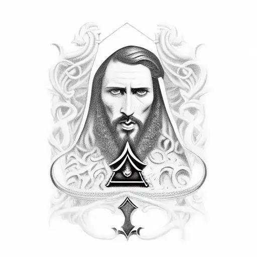 the king of spades depicted as the biblical character David  tattoo design idea