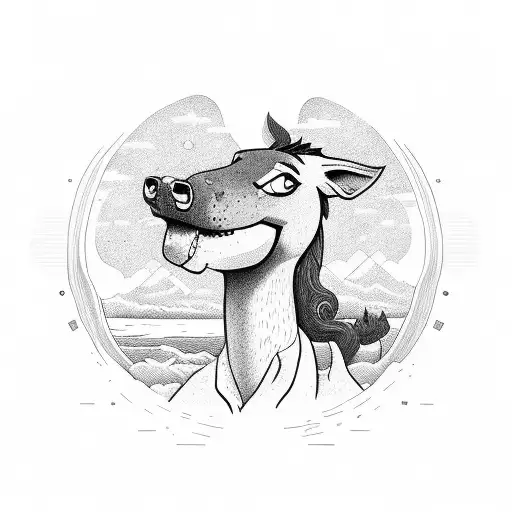 the veiw from halfwat down bojack quote, have the words and a bridge going into water tattoo design idea