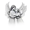 angel and war tattoo design idea