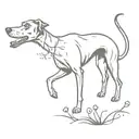 lurcher chasing fireflies tattoo design idea