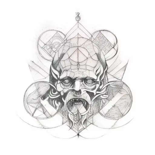 Create a tattoo featuring Leonardo DaVinci's sketches with a touch of ancient symbolism tattoo design idea