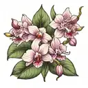 orchid stem and cyclamen stem   tattoo design idea