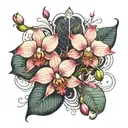 orchid stem and cyclamen stem   tattoo design idea