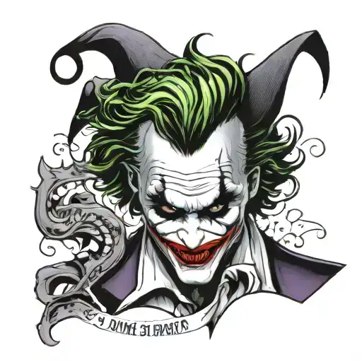 Joker with the sentence "why so serious"  tattoo design idea