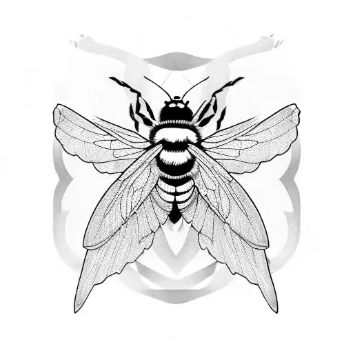 bumble bee with broken wings  tattoo design idea