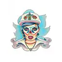 Chicano girl gangster sleeve  tattoo design idea
